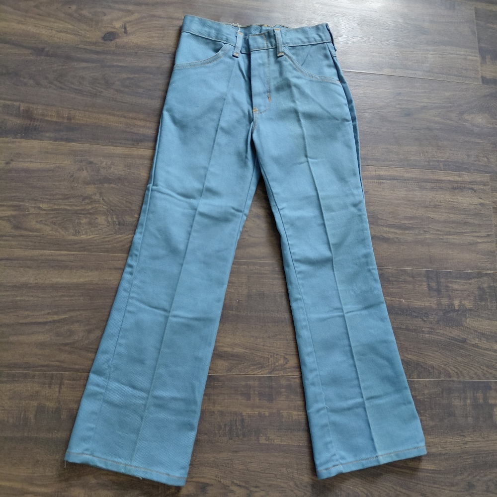 Vintage Smacs Kids Youth Girls Jeans - Size 12 - Made in USA - Blue / Green